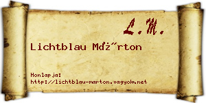 Lichtblau Márton névjegykártya