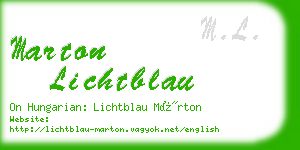 marton lichtblau business card